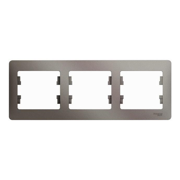

Рамка трехместная Schneider Electric Glossa GSL001203 платина