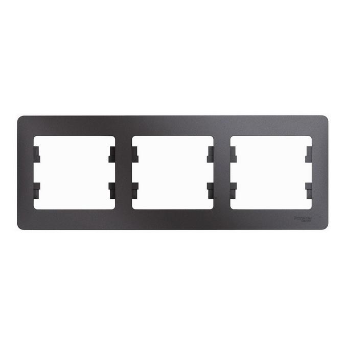 

Рамка трехместная Schneider Electric Glossa GSL001303 графит