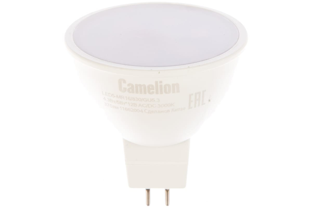 Купить Camelion LED5-MR16/830/GU5.3 Эл.лампа светодиодная 5Вт 12В AC/DC 12025
