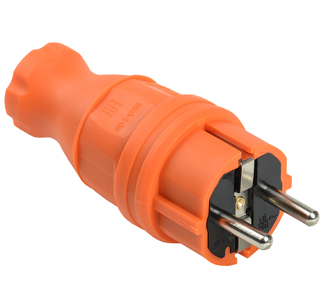 Купить Вилка электрическая IEK Омега PKR01-016-2-K09 прямая оранжевая