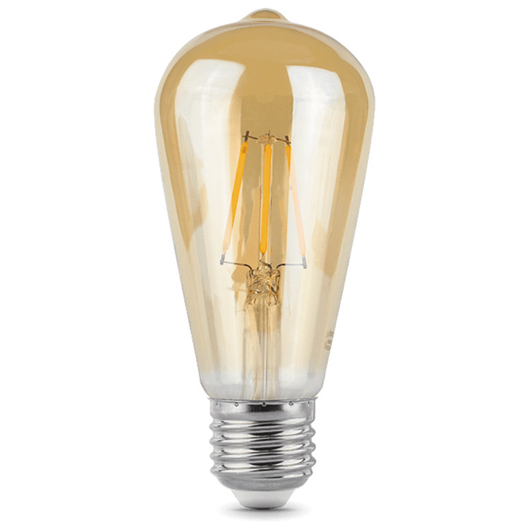 Купить Лампа светодиодная диммируемая Gauss Filament ST64 E27 6W Gold 2400К 102802006-D