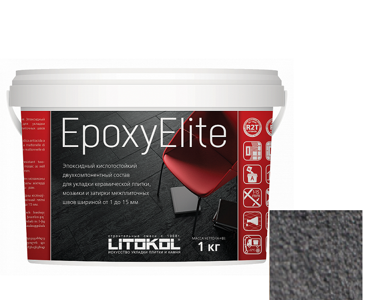 Купить Затирка эпоксидная для швов Litokol Epoxyelite E.06 мокрый асфальт 1 кг