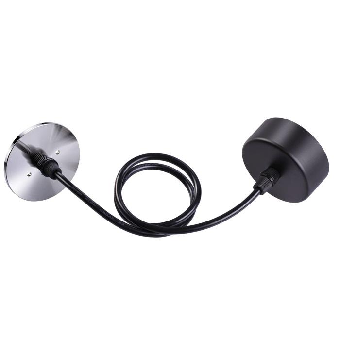 Купить База накладная для светильника Novotech 370625 с проводом и кольцом черная/хром