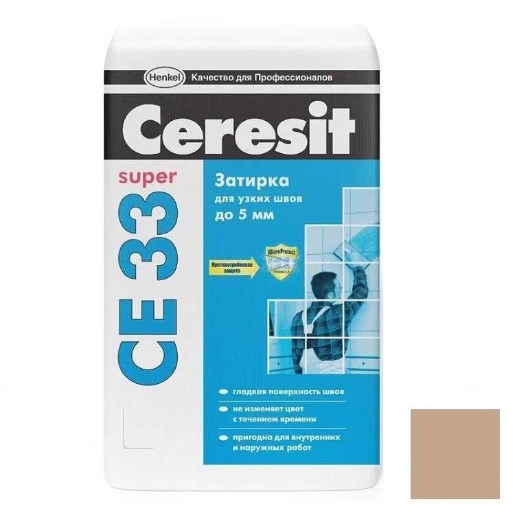 Купить Затирка цементная для узких швов Ceresit CE 33 Super багама бежевый 25 кг