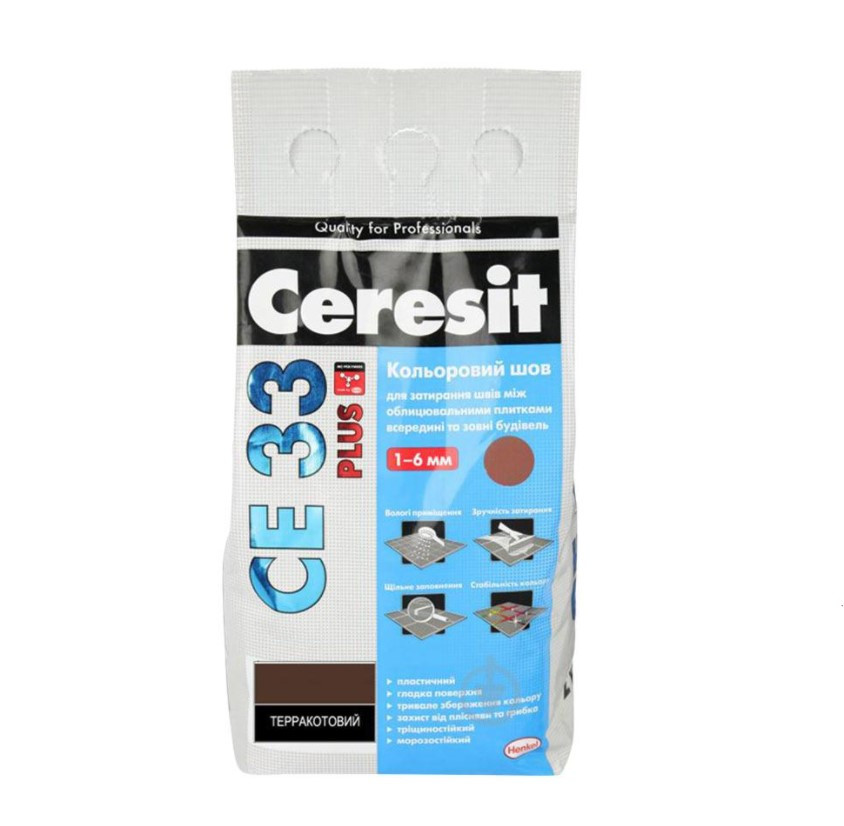 Купить Затирка цементная для узких швов Ceresit СЕ33 Comfort терра №55 2 кг