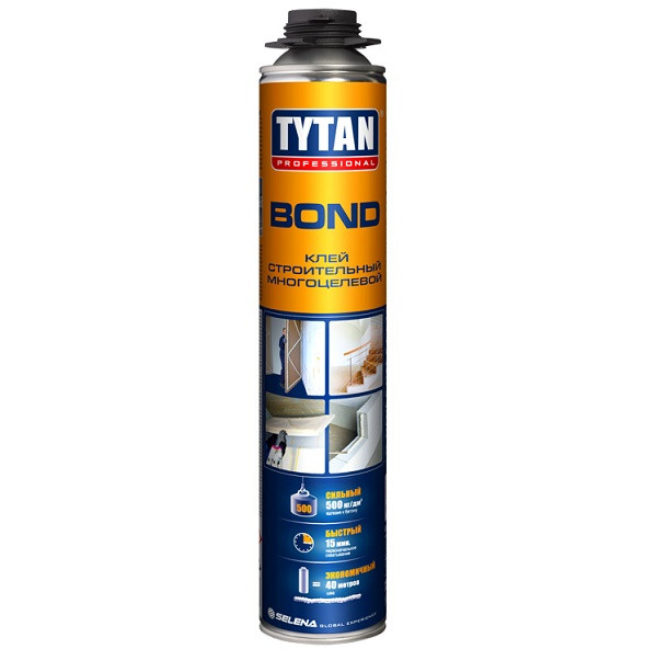 

Клей строительный Tytan Professional Bond Gun многоцелевой 750 мл, Серый