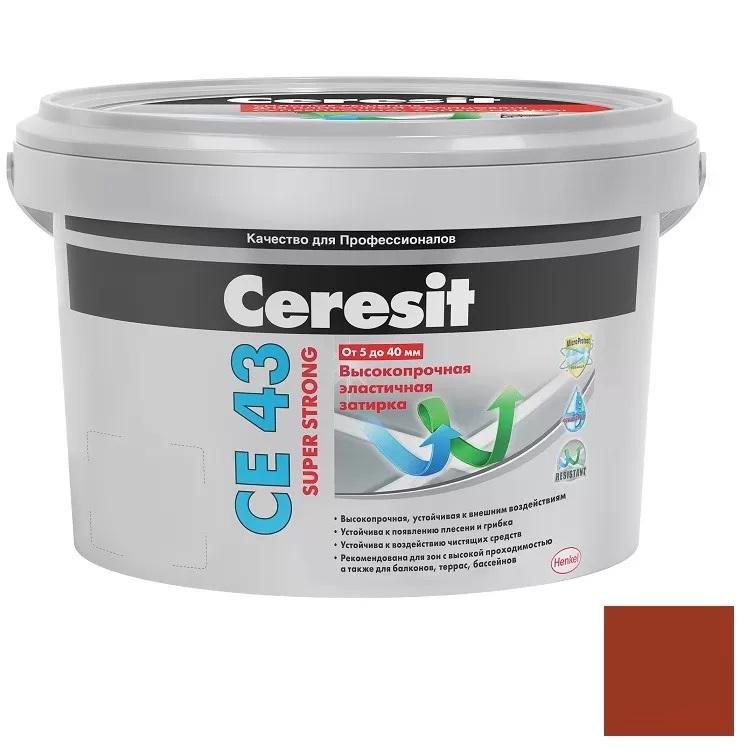 Купить Затирка цементная для швов Ceresit CE 43 Super Strong кирпичная 2 кг