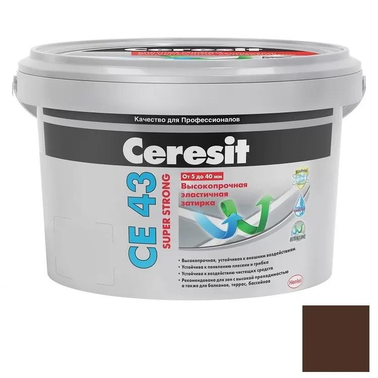 Купить Затирка цементная для швов Ceresit CE 43 Super Strong темно-коричневая 2 кг