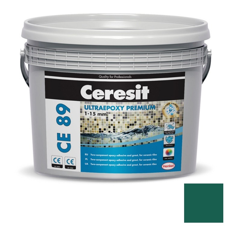 Купить Затирка эпоксидная Ceresit СЕ 89 Ultraepoxy Premium №871 Emerald Green 2,5 кг