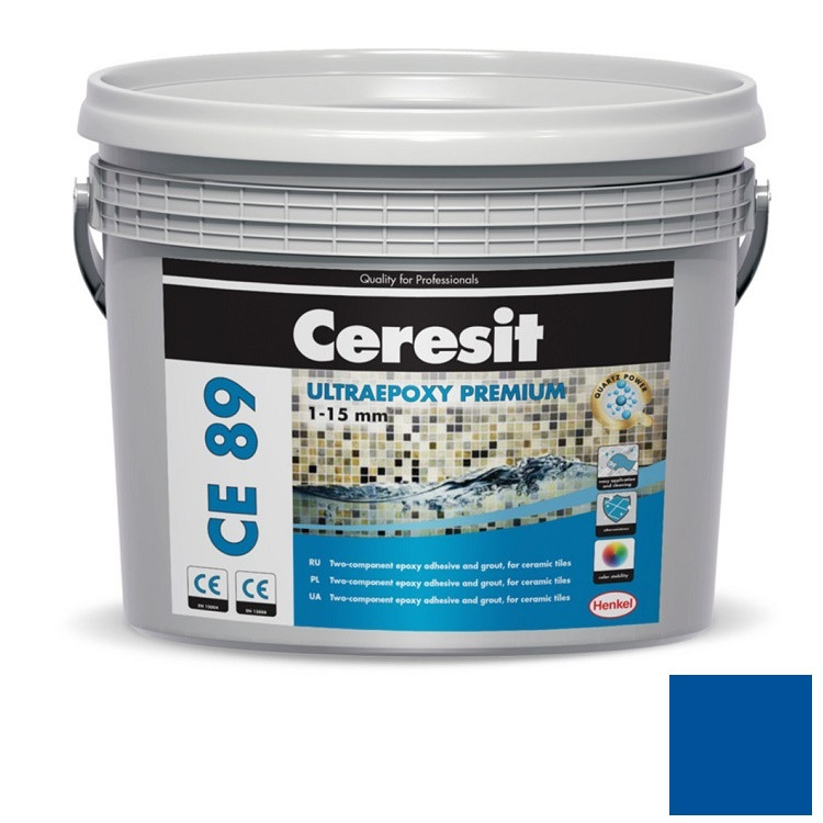 Купить Затирка эпоксидная Ceresit СЕ 89 Ultraepoxy Premium №887 Sapphire Blue 2,5 кг