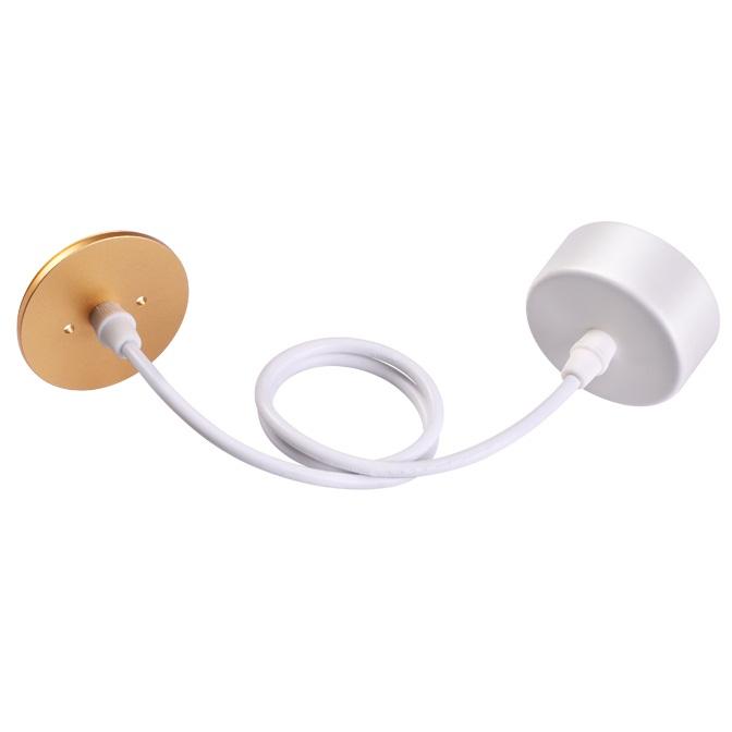 Купить База накладная для светильника Novotech 370633 с проводом и кольцом белая/золото