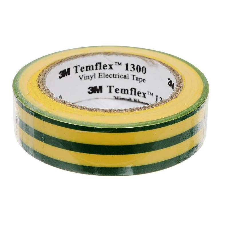 Купить Изолента ПВХ 15мм Temflex 1300 желт./зел. (рул.10м) 3М 7100081324