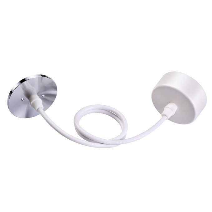 Купить База накладная для светильника Novotech 370631 с проводом и кольцом белая/хром