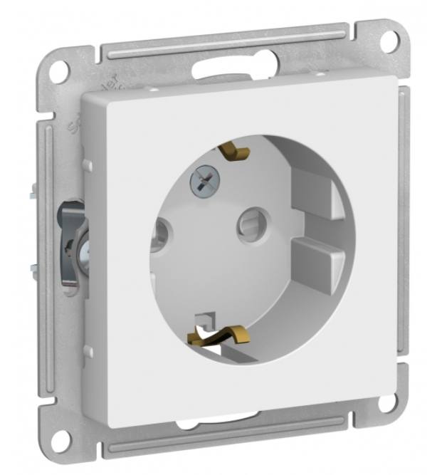 

Розетка Schneider Electric Atlas Design 2P+E шторки 16А белая, Белый