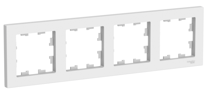 

Рамка для розетки 4-ая Schneider Electric SE Atlas Design белая, Белый