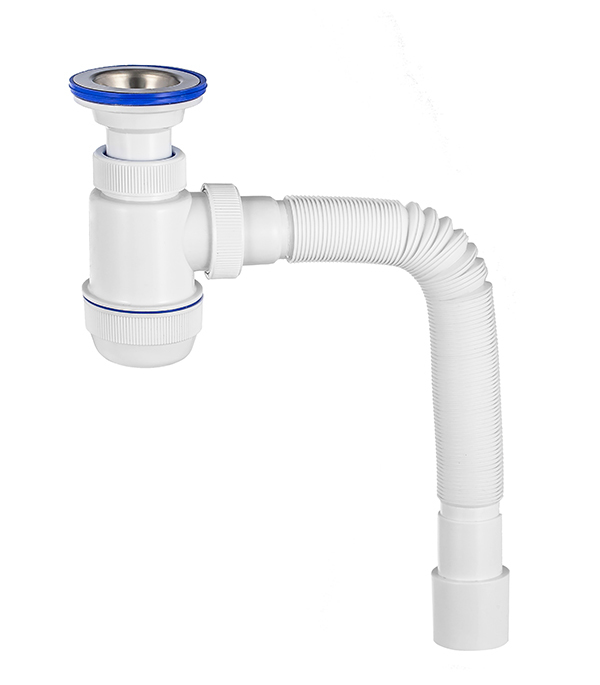 

Сифон для мойки VIRPLAST WIRQUIN 30980676 1 1/2"х40 с литым выпуском и гибким соединением