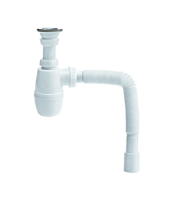 

Сифон для раковины WIRQUIN PRO 30718050 1 1/4"х40 мм с выпуском и гибким соединением