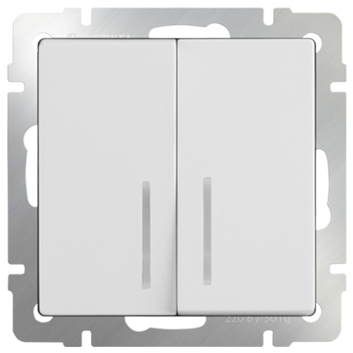 

Выключатель встраиваемый Werkel WL01-SW-2G-2W-LED двухклавишный проходной с индикатором белый