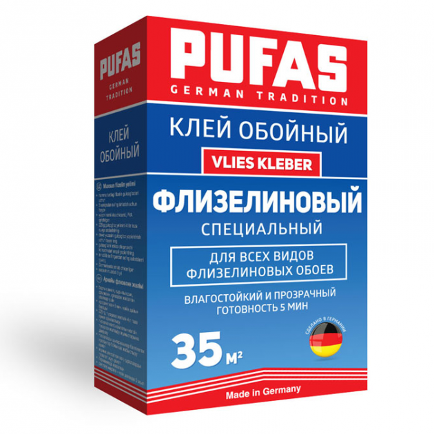 

Клей обойный Pufas Vlies Kleber Флизелиновый специальный 225 г, Бесцветный