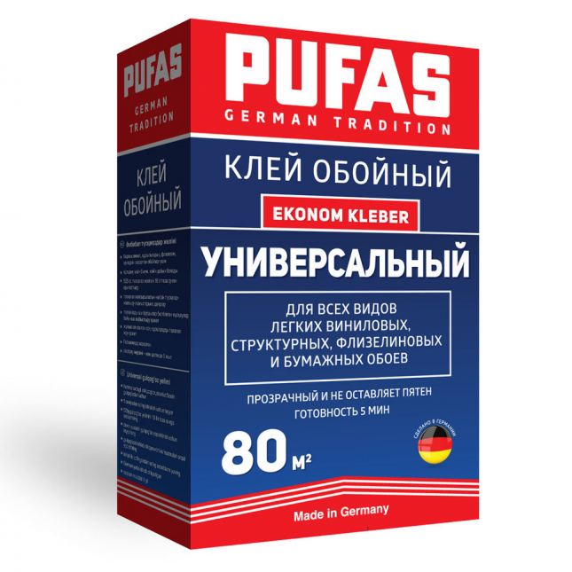 

Клей обойный Pufas Ekonom Kleber универсальный 525 г, Бесцветный