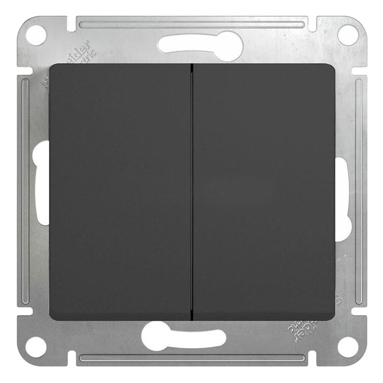

Переключатель встраиваемый Schneider Electric Glossa GSL000765 двухклавишный антрацит