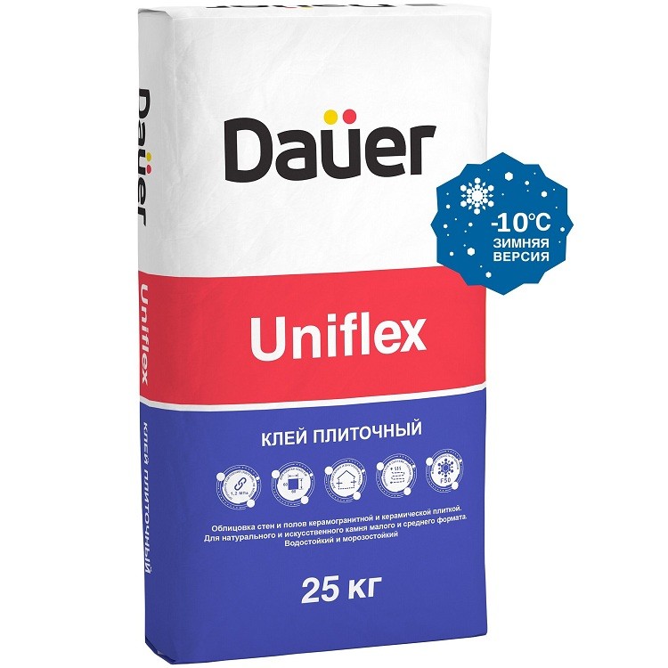 

Клей для плитки Dauer Uniflex Зима 25 кг, Серый