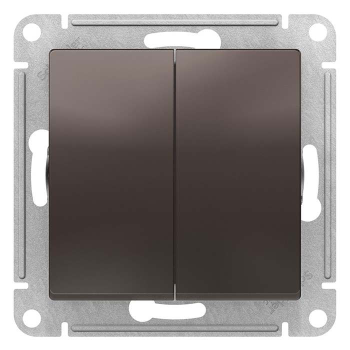 

Переключатель встраиваемый Schneider Electric AtlasDesign ATN000651 двухклавишный мокко