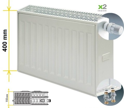 

Kermi FTV 33, 400х900 мм, Радиатор стальной панельный, Белый