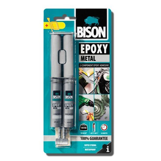 

Клей эпоксидный Bison Epoxy Metal 6307222 24 мл, Серый
