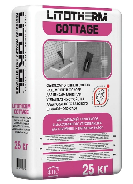 Купить Штукатурно-клеевой состав Litokol Litotherm Cottage универсальный серый 25 кг