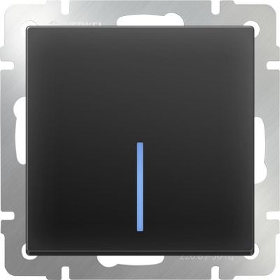 

Выключатель встраиваемый Werkel WL08-SW-1G-2W-LED одноклавишный проходной с подсветкой черный матовый