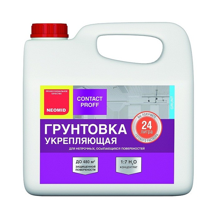 

Грунтовка укрепляющая Neomid Contact Proff 3 л, Белый