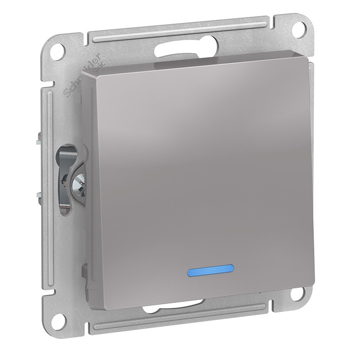 

Выключатель встраиваемый Schneider Electric AtlasDesign ATN000313 одноклавишный с индикатором алюминий