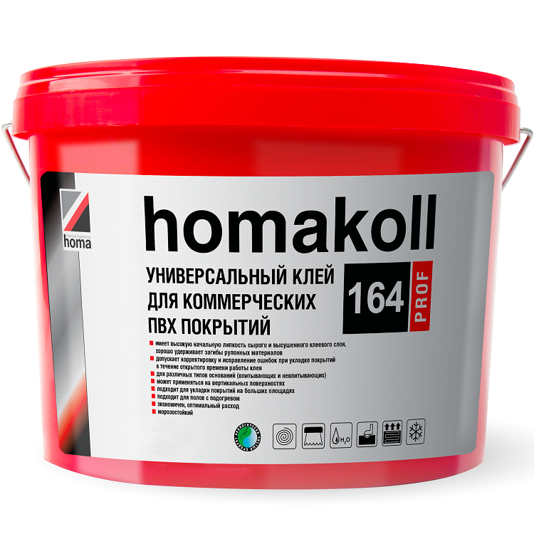 Купить Клей Homakoll 164 Prof для коммерческих ПВХ-покрытий 1.3 кг