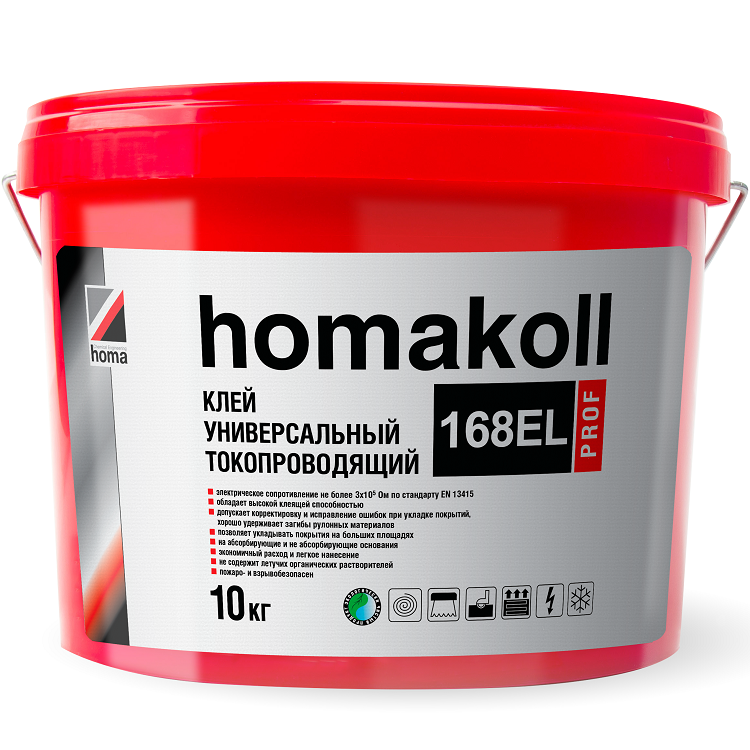 

Клей Homakoll 168EL Prof для напольных покрытий универсальный 10 кг, Серый