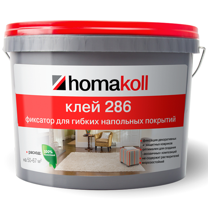 

Клей-фиксатор для гибких напольных покрытий Homakoll 286 10 кг, Бежевый