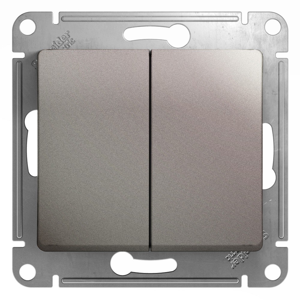 

Выключатель встраиваемый Schneider Electric Glossa GSL001251 двухклавишный платина