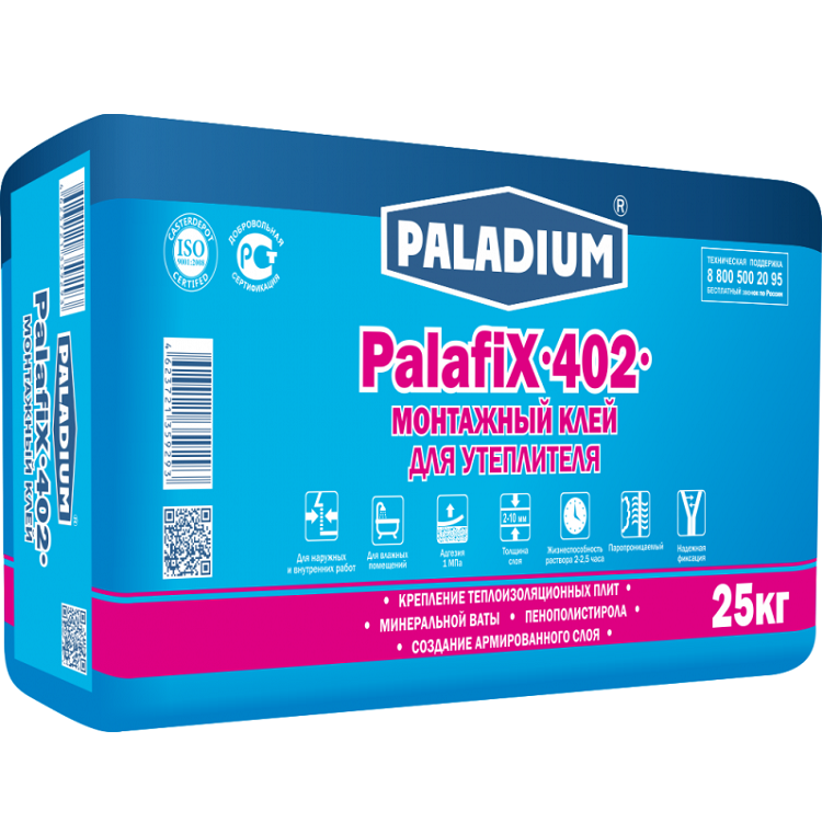 Купить Клей монтажный Paladium PalafiX-402 для утеплителя 25 кг