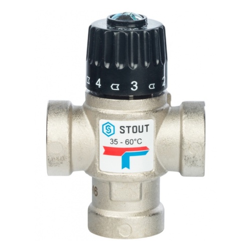Термостатический смесительный клапан для систем отопления и ГВС Stout 3/4