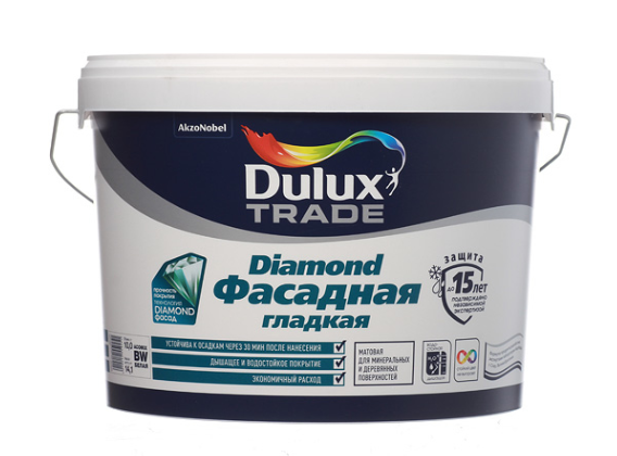 

Dulux Trade Diamond, 10 л, Краска водно-дисперсионная фасадная, Белый