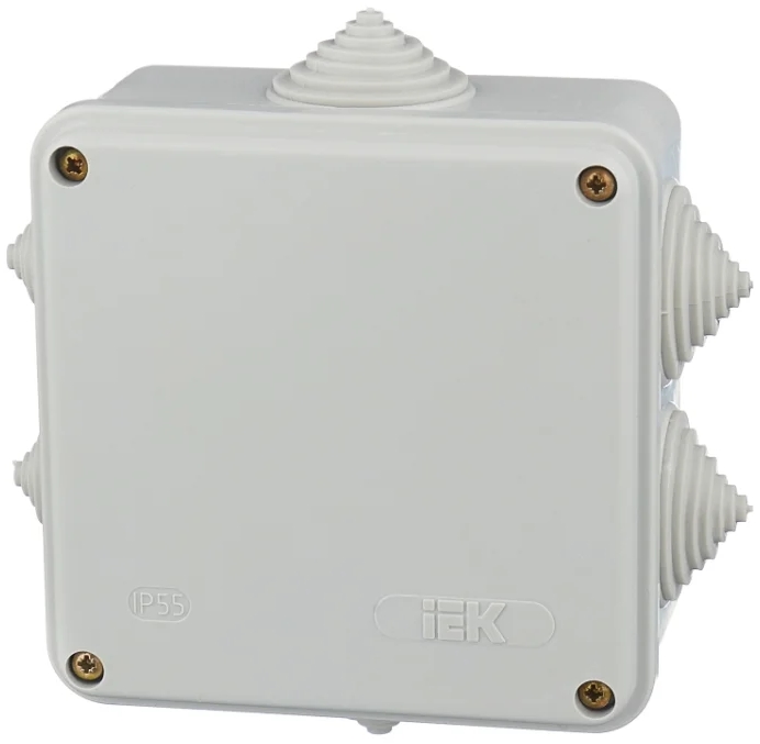 Коробка распределительная квадратная IEK КМ41234 серая 100х100х50 мм