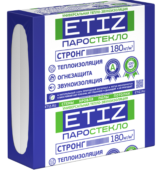 Купить Теплоизоляция ETIZ Паростекло Стронг 180 600х600х50 мм 4 шт
