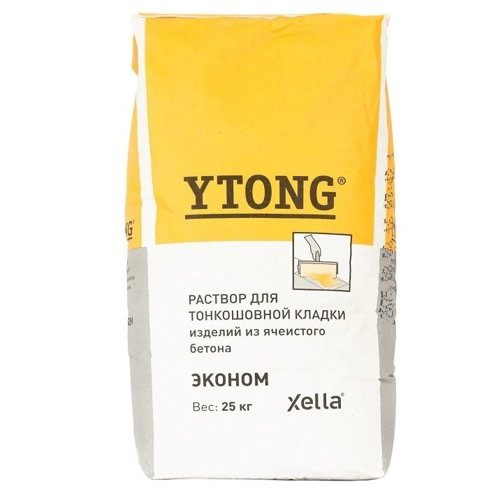 Раствор для тонкошовной кладки Ytong Эконом 25 кг