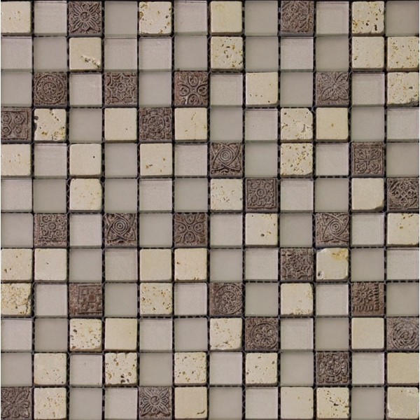 

Мозаика из стекла, мрамора и агломерата Natural Inka BDA-2323, Серый