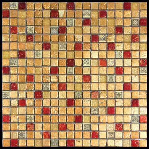 

Мозаика из стекла, мрамора и агломерата Natural Inka BDA-1553, Золотой