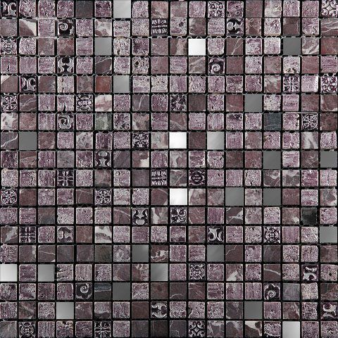 

Мозаика из стекла, мрамора и агломерата Natural Inka BDC-1504, Фиолетовый