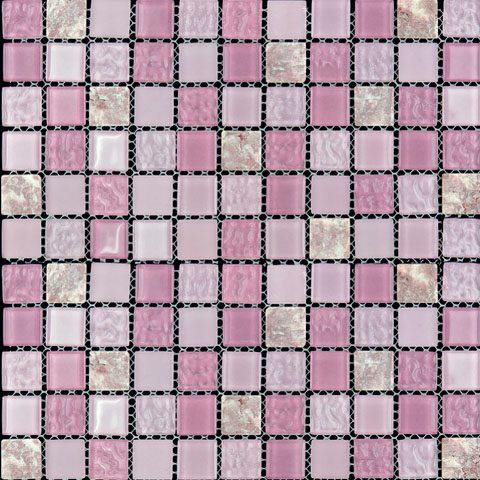 

Мозаика из стекла и мрамора Natural Madras MSD-063, Розовый
