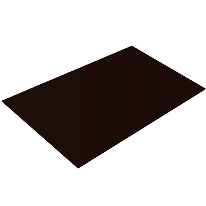 Плоский лист Grand Line 0,5 мм GreenCoat Pural RR 32 темно-коричневый с .
