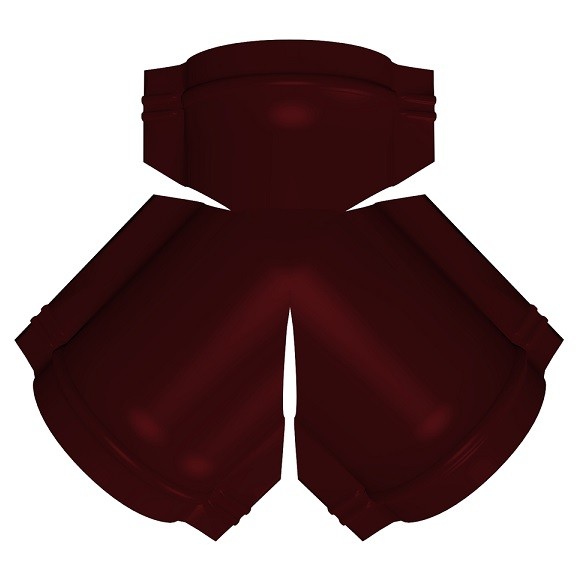 

Тройник Y-образный для полукруглого конька Grand Line Velur20 Ral 3005, Красный