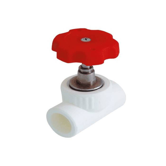 Купить Клапан (вентиль) PP-R запорный белый внутренняя пайка Дн 20х90гр VALFEX 10146020